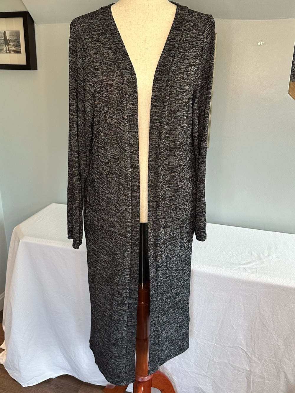 Hello Mello Carefree Threads Long Sleeve Mélange-Style Cardigan Medium Grey XL
